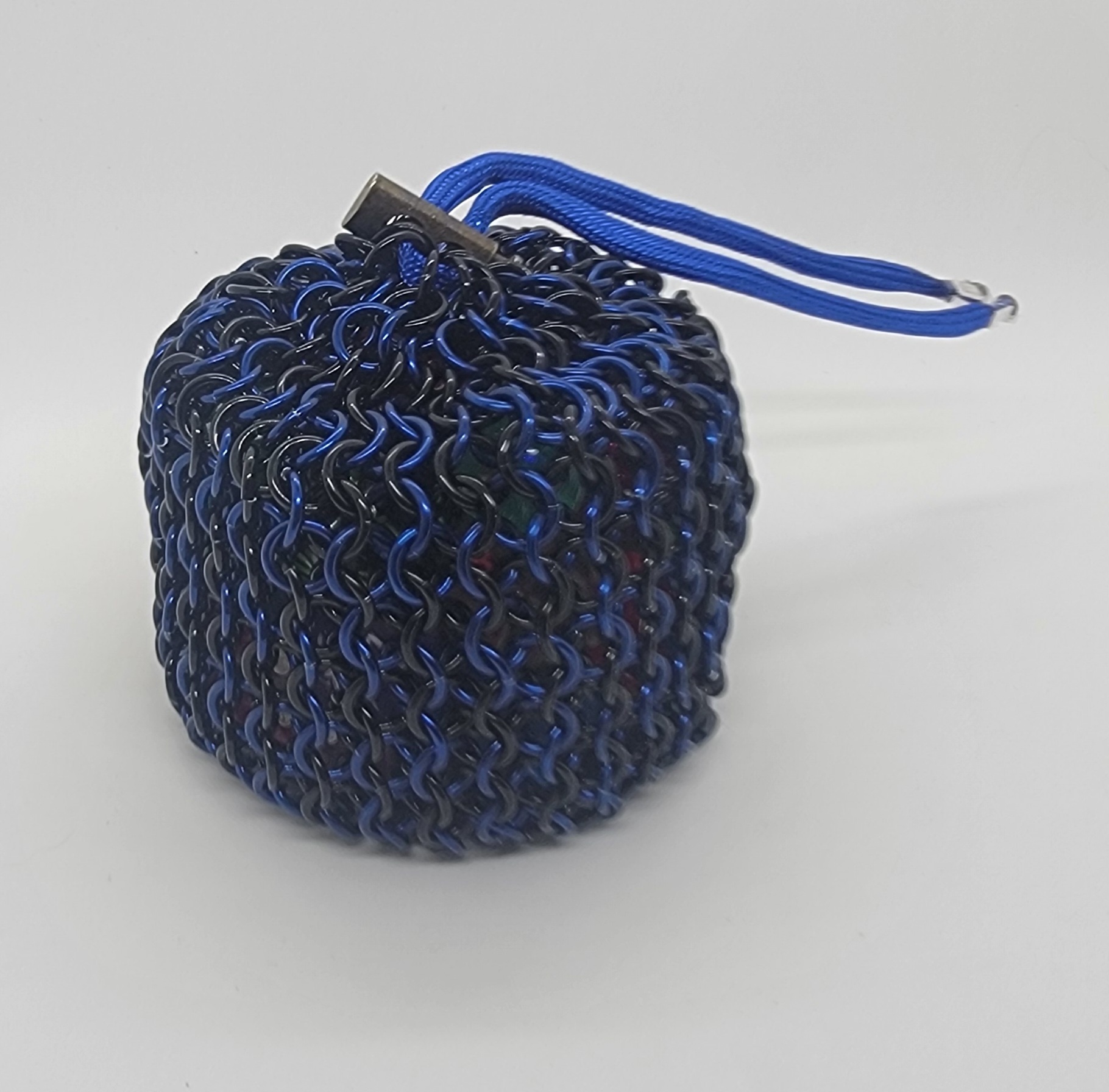 Large or Small Plaid Cobalt Blue/Black Dice Bag - Image 2