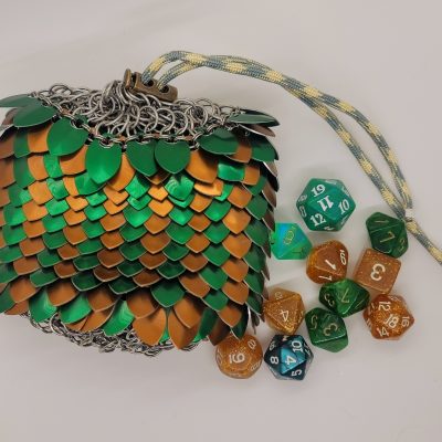 Brown/Green Scale Dice bag