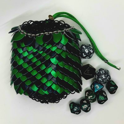 Black/Green Scale Dice bag