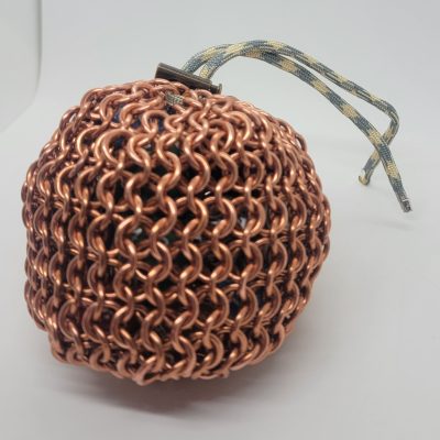 Chainmaille dice bag made from Copper