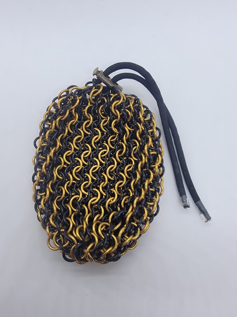 Large or Small Diagonal Colors Dice Bag – Large / Gold / Black