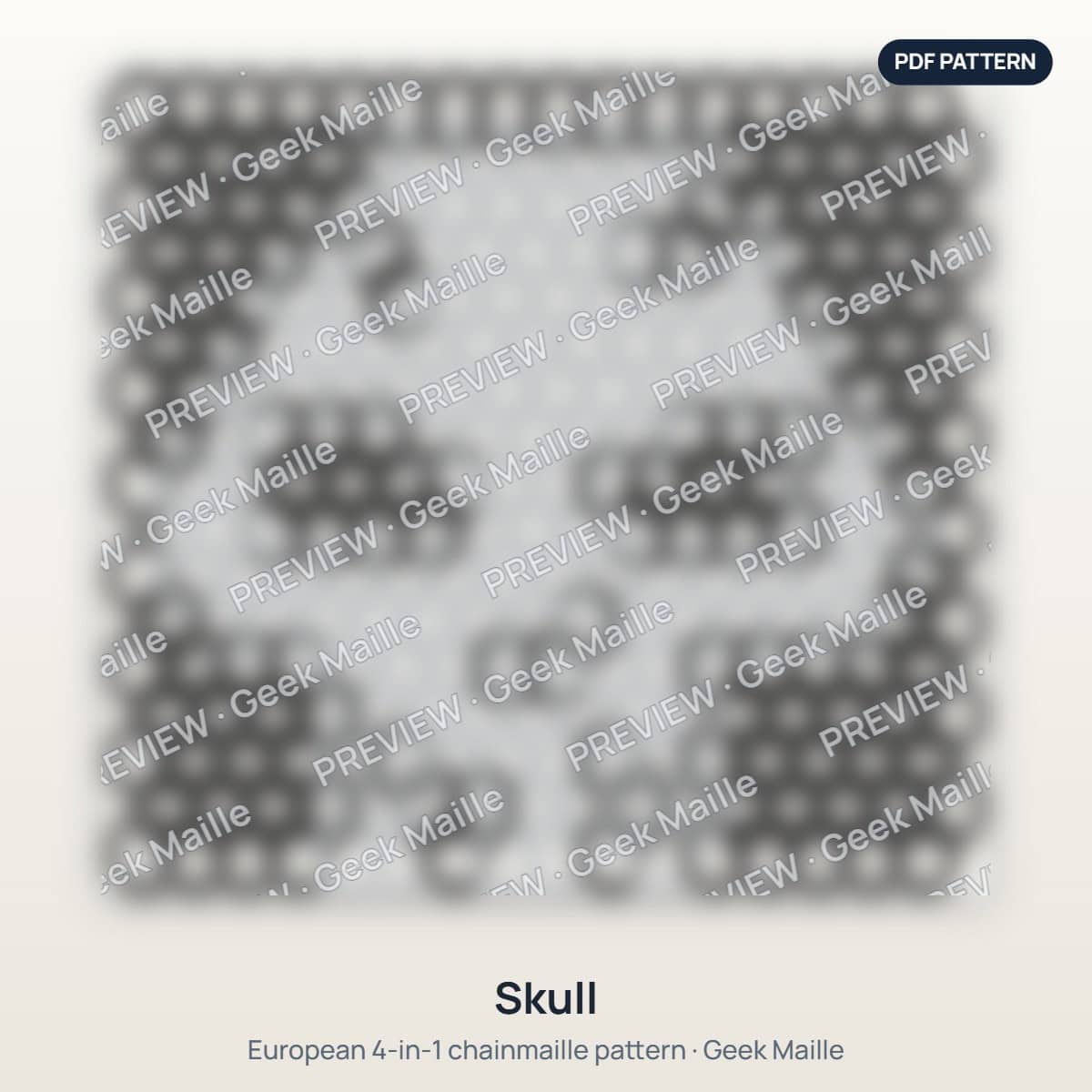 Skull — European 4-in-1 chainmaille pattern