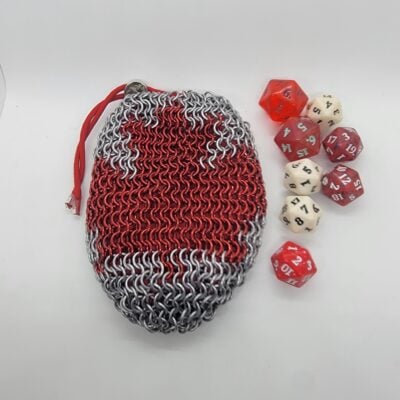 Large Maple Leaf Dice Bag – handmade chainmaille by Geek Maille